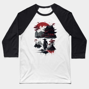 Red sun samurai Baseball T-Shirt